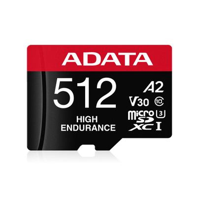 Kartë memorie ADATA High Endurance MicroSDXC, 512GB, Class 10 UHS I U3 A2 V30