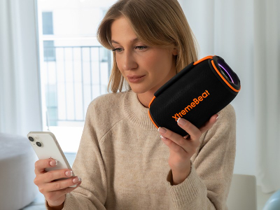 Folës portativ Tracer TWS Xtremebeat MID, 15W, Bluetooth 5.3, RGB, IPX6, i zi