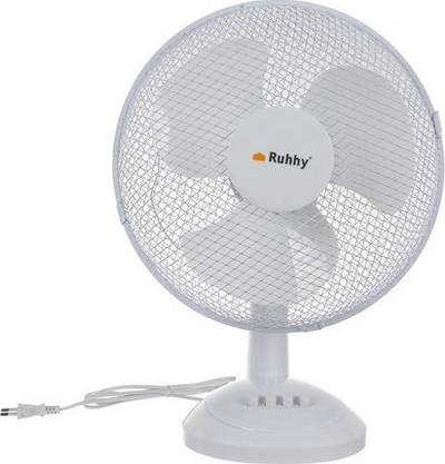 Ventilator tavoline Ruhhy Rotating Fan, rrotullues, me kabllo, i bardhë