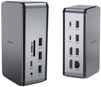 Dock për laptop eSTUFF ES623016, USB4, 7 porta, gri