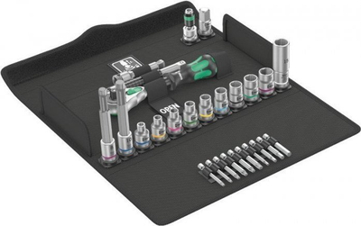 Set veglash biçiklete Wera Bicycle Set 7, 3/8", 27 pjesë, i zi jeshil