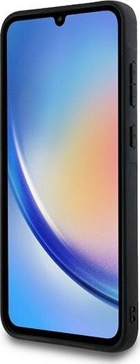 Kapak telefoni Guess PU 4G me logo metal, për Samsung Galaxy A35 5G, gri