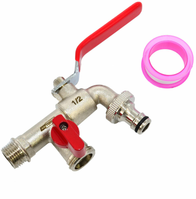 Градинарска чешма DOUBLE GARDEN LEVER TAP, 1/2" x 2x3/4", бронза со никел обвивка