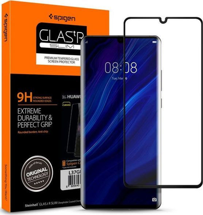 Xham mbrojtës Spigen Glas.tR për Huawei P30 Pro, i zi 