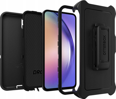 Заштитна маска Otterbox Defender за Samsung Galaxy A54, повеќеслојна, отпорна на удари, црна