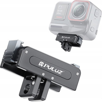 Adapter montimi Puluz PU743B, 1/4" për GoPro, kompatibil me DJI Osmo Action 3 4 5 Pro, i zi
