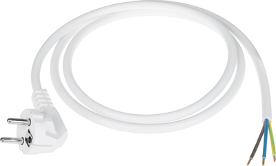 Kabllo rryme LP Power Cable, 3x1.5mm, 1.5m, e bardhë me prizë me kënd