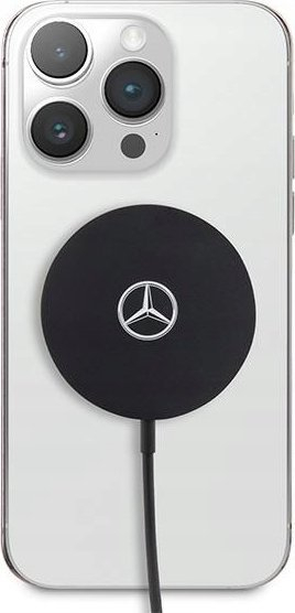 База за безжично полнење Mercedes Benz, со лого, црна