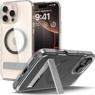 Mbulesë telefoni Spigen Ultra Hybrid S MagSafe, për iPhone 16 Pro, me mbajtëse, grafit