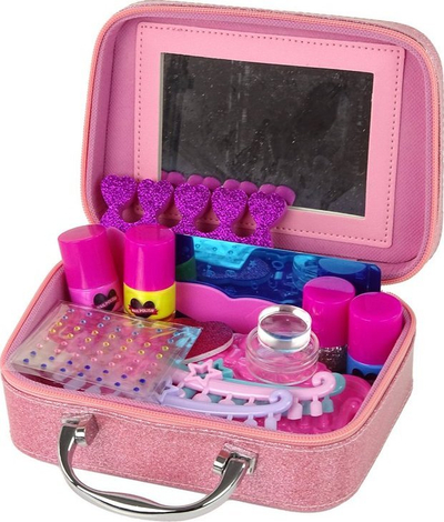 Set loje Leantoys Nail Painting me valixhe për lyerje thonjsh, rozë me shkëlqim