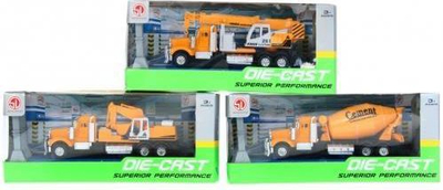 Set kamiona lodër Mega Creative Truck Car Mix, makina ndërtimi, portokalli