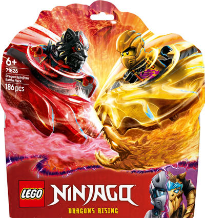 Set LEGO NINJAGO Dragon Spinjitzu Battle Pack, 2 spinner dragoi, 2 minifigura, shumëngjyrëshe