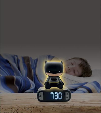 Orë zgjimi për kalamaj Lexibook Batman, ekran LCD, dritë nate, e zezë