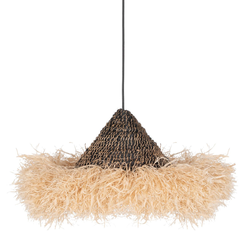 Llambë tavani sisal-abace 50×50×20 cm (HM7789), zezë