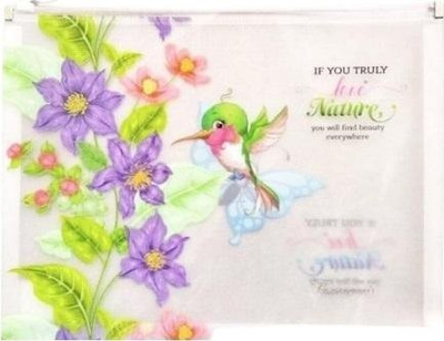 Dosje plastike Fresh Folder A4+, mbyllje rrëshqitëse, motiv Hummingbird, shumëngjyrëshe