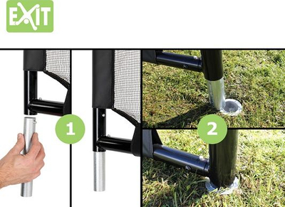 Portë futbolli EXIT Finta Steel, 10x6.6 ft, metalike, e zezë