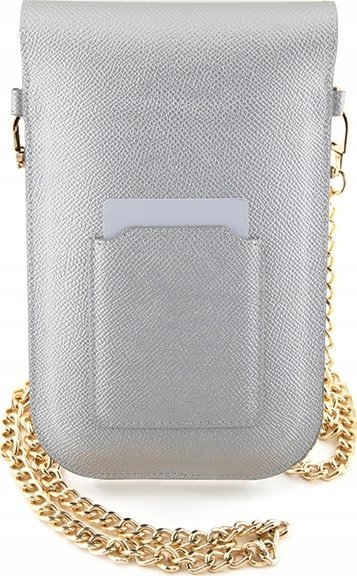 Çantë univerzale telefoni Hello Kitty Leather Metal Logo Chain, me zinxhir, argjendi
