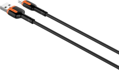 Kabllo USB në micro USB LDNIO LS532, 2 metra, 2.4A, gri me portokalli