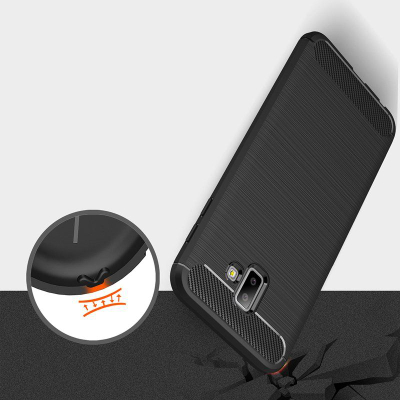Kllaf telefoni Hurtel Carbon Case për Samsung Galaxy J6 2018, i butë, blu