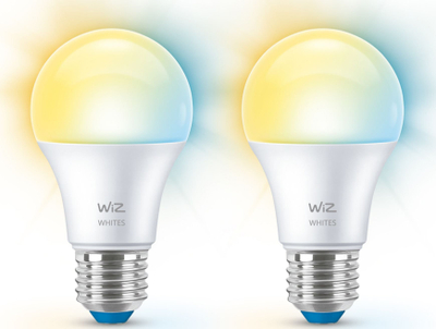 Llambë inteligjente WiZ A60, 60W ekuivalent, E27, dritë e bardhë, set 2 copë