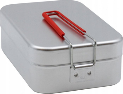 Сад за кампување Trangia Mess Tin Large, алуминиум, црвена рачка