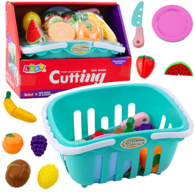 Set lodrash me fruta Leantoys, me Velcro, me thikë dhe shportë, shumëngjyrësh