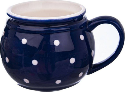 Filxhan qeramik Orion Blue, 200ml, blu me pika të bardha