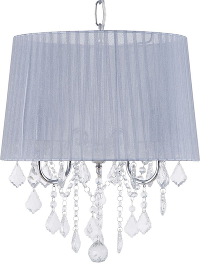 Luster Beliani Evans, 3 llampa, kristale akril, gri e hapur