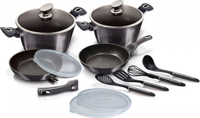 Set tenxheresh dhe aksesorësh Berlinger Haus, të zeza