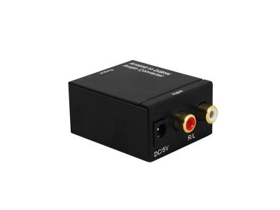 Аудио конвертор од аналогно во дигитално Spacetronik HDC08, влез RCA, излез Toslink коаксијален, црн