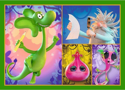 Puzzle Trefl Curious Diplodocus Dragon 4 në 1, set me 4 puzzle, shumëngjyrësh