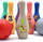 Lojë bowling sensorike Woopie Baby, 8 copë, plastike e butë, shumëngjyrëshe