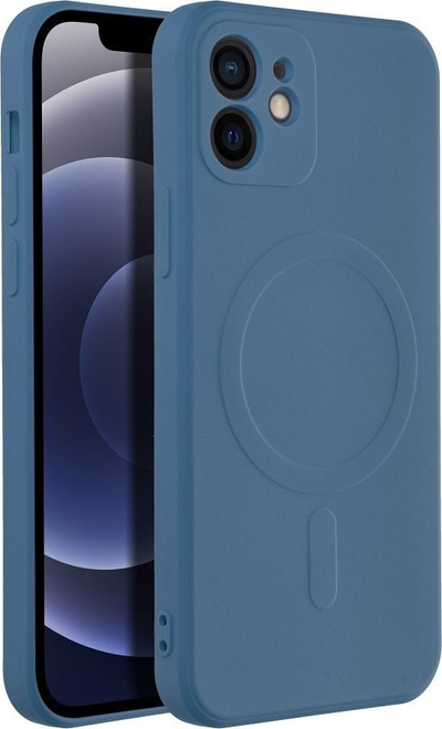 Футрола силиконска Mag Cover за iPhone 12, MagSafe, сина