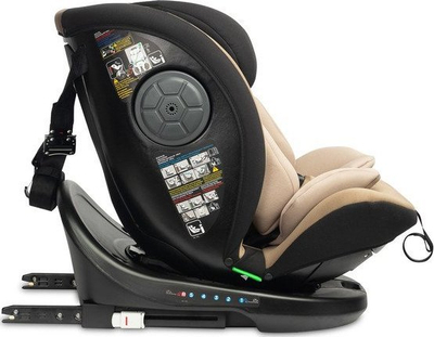 Авто седиште за деца Mokki I-Size, 40–150 cm, вртење 360°, беж