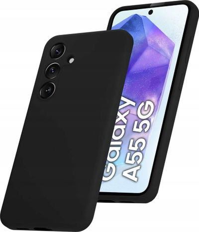 Kapak soft për telefon Samsung Galaxy A55, silikon i butë, i zi