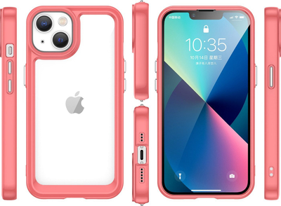 Mbrojtëse telefoni Hurtel Outer Space Case për iPhone 14, kornizë xheli TPU, pjesë mbrapa e fortë, e kuqe