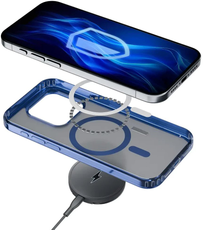 Mbështjellës telefoni 3MK Frosty MagCase për iPhone 17 Pro, MagSafe, Air Blue, blu