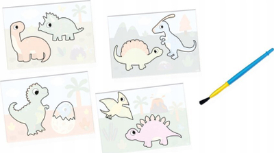 Set ngjyrosje me ujë SES Creative Colouring with Water Dinosaurs, 1+