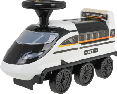 Makina lodër Ride-On Dearbong 2 në 1, me pistë parkimi dhe 4 makina die-cast, bardhë e verdhë