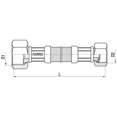 Црево за вода Феро PWS82, 1/2" x 3/8", сиво