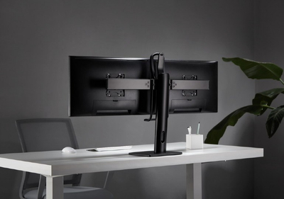 Qëndrim tavoline për monitorë Gembird MS-D2-01, për 2 monitorë 17"-27", VESA 75x75 100x100, i zi