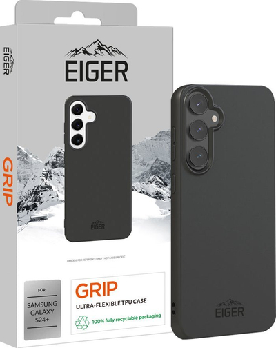 Kelëf telefoni Eiger Grip Case Galaxy S24+, TPU i butë, i zi