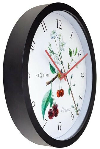 Orë muri Nextime Prunus 4314, e zezë/ e bardhë