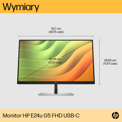 Monitor HP E24u G5, 23.8'', Full HD, i zi