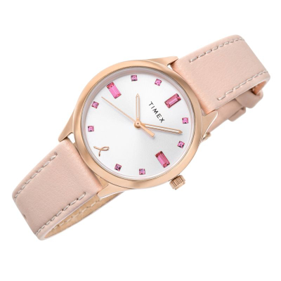 Orë dore Timex Dress X Bcrf TW2V95800, me kuarc, mban 5 bar ujë, rozë