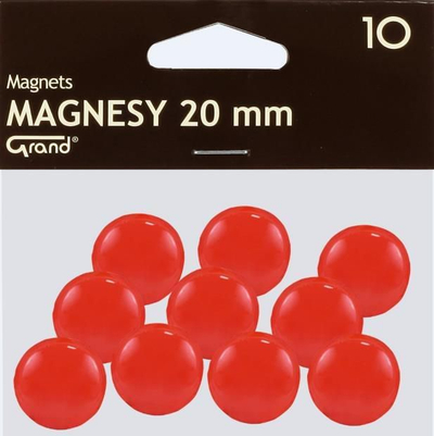 Magnetë Grand, 20 mm, 10 copë, të kuq