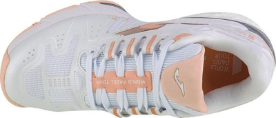 Atlete padel Joma T Slam 2207 për goca, me amortizim, për femra, të bardha me rozë