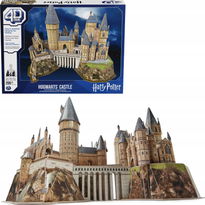 Set ndërtimi 4D Build Harry Potter Hogwarts Castle, kështjellë dekorative, shumëngjyrësh
