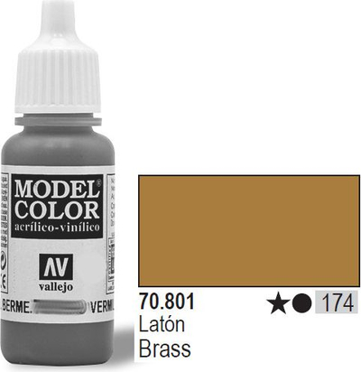 Bojë akrilike Vallejo Model Color 17ml, metallic brass, e artë