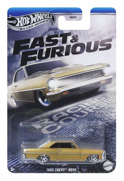 Maket makine Hot Wheels Silver Series, Fast and Furious 1966 Chevy Nova, metalik
